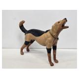 Brown Leather Wrapped Barking Dog Statue