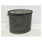 Early Galvanized Metal Oval Minnow Bucket