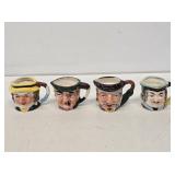 4 Miniature Toby Pitchers