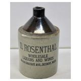 D. Rosenthal Liquors Advertising Stoneware Jug