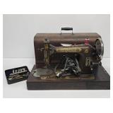 Domestic Portable Sewing Machine with Wooden Case