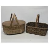 Woven Gathering Basket and Picnic Basket
