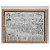 1887 Madison, IN Framed Aerial Map