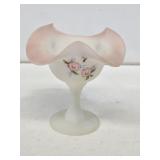 Fenton Art Glass Hand Painted Compote
