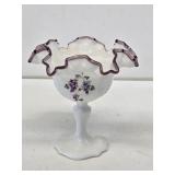 Fenton Art Glass Hand Painted Compote