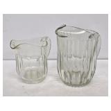 2 Heavy Glass Water Pitchers