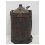 Early Indian Floor Wooden 5 Gallon Can