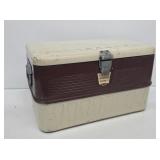 1950's Little Brown Chest Picnic Cooler with Tray
