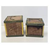 2 Metal & Wood Bait Canteens