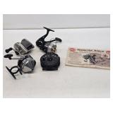 4 Fishing Reels & Vintage Manual