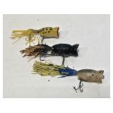 3 Vintage Hula Popper Lures