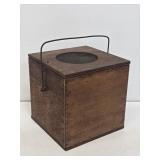 Primitive Wooden Bait Box with Lift Lid