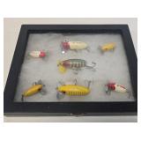 7 Fred Arbogast Jitterbugs with Display Case