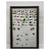 Large Display Case with Assorted Flies