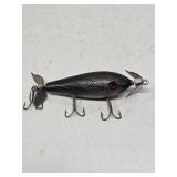 Neal Silver & Black Scale Wooden Spinner Minnow