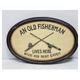 Old Fisherman Wooden Decor Sign