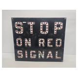 Porcelain Railroad Sign with Cat Eye Reflectors