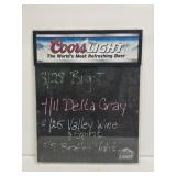 Coors Light Beer Lighted Menu Board