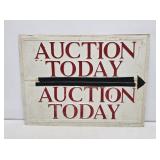 Auction Today Embossed Plastic Sign