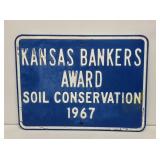 1967 Kansas Bankers Award Embossed Metal Sign