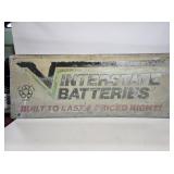 Interstate Batteries Embossed Metal Sign