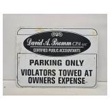 CPA Parking Only Metal Sign