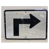 Right Turn Metal Street Sign