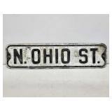 N. Ohio St Embossed Steel Street Sign