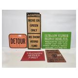 5 Assorted Plastic Signs