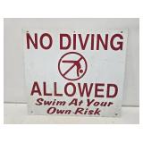No Diving Allowed Metal Sign