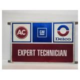 AC Delco Expert Technician Embossed Metal Sign