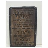 Indiana Classified Forest Embossed Metal Sign