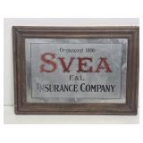 Svea Insurance Company Framed Metal Sign