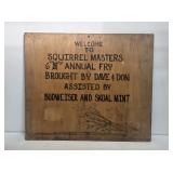 Squirrel Masters Hand Painted Wooden Sign