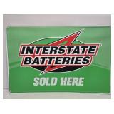 Interstate Batteries Embossed Metal Sign