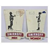 Smirnoff Embossed Metal Restroom Signs