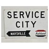 Ashland Oil Service City Metal Sign