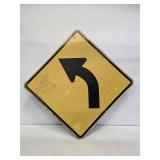 Curve Ahead Metal Street Sign