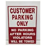 Customer Parking Only Painted Metal Sign