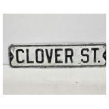 Clover St. Embossed Metal Street Sign