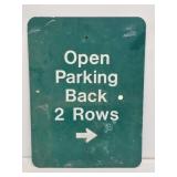 Open Parking Metal Street Sign