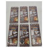 6 New Fossil Embossed Metal Signs