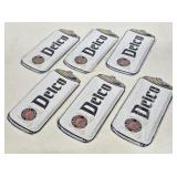 6 New Delco Embossed Metal Signs