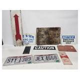 10 Assorted Small Metal & Plastic Signs