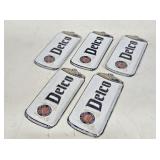 5 New Delco Embossed Metal Signs