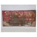 Deming Pumps Embossed Tin Tacker Marquee Sign