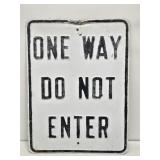 One Way Do Not Enter Embossed Metal Street Sign