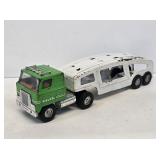 Ertl Pressed Steel Car Hauler Semi Toy