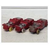 3 Early Auburn Rubber Race Car Toys