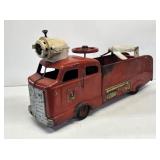 Early Marx Ride-On Fire Engine Pressed Steel Toy